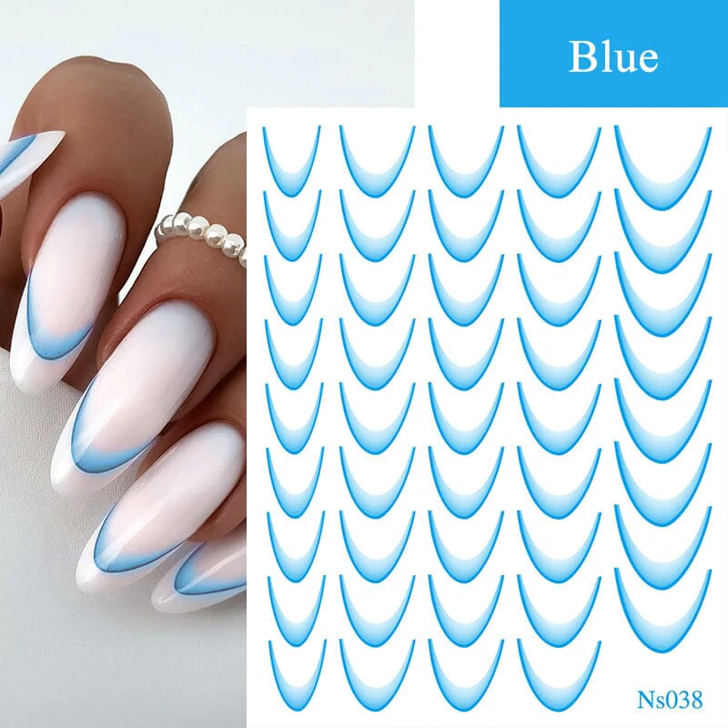 3D Gradient French Line Nail Stickers - Image 20