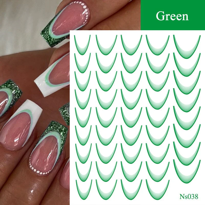 3D Gradient French Line Nail Stickers - Image 21
