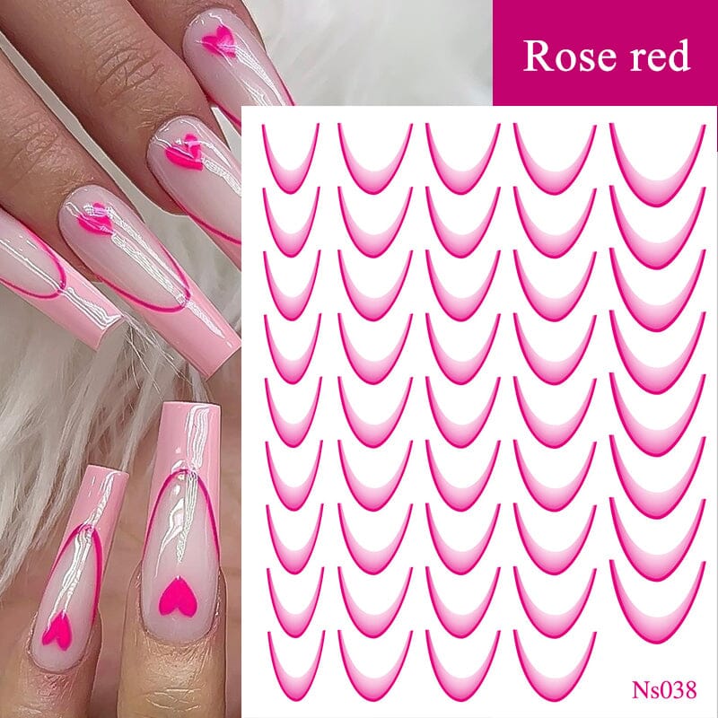 3D Gradient French Line Nail Stickers - Image 22