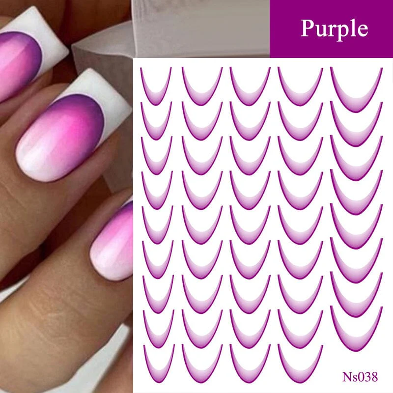3D Gradient French Line Nail Stickers - Image 23