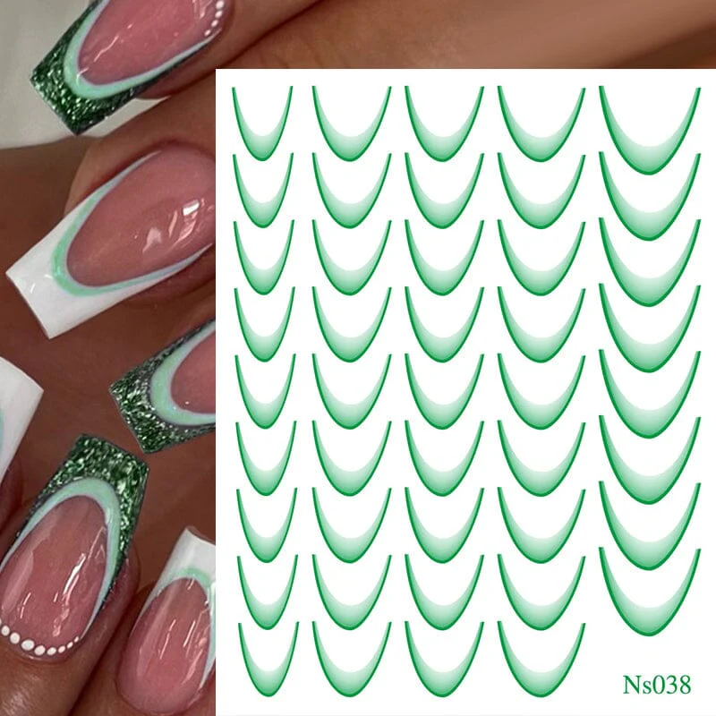3D Gradient French Line Nail Stickers - Image 7