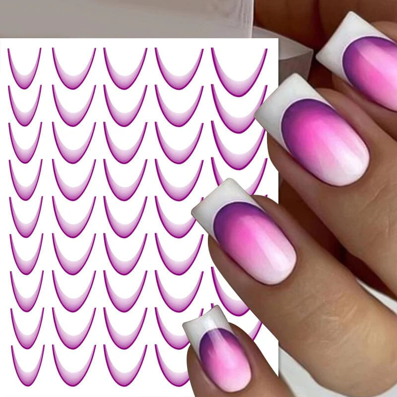 3D Gradient French Line Nail Stickers - Image 9