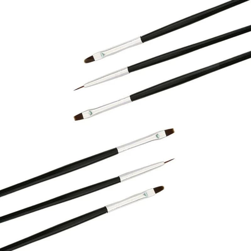 3pcs Black Handle Nail Brush Set - Image 2
