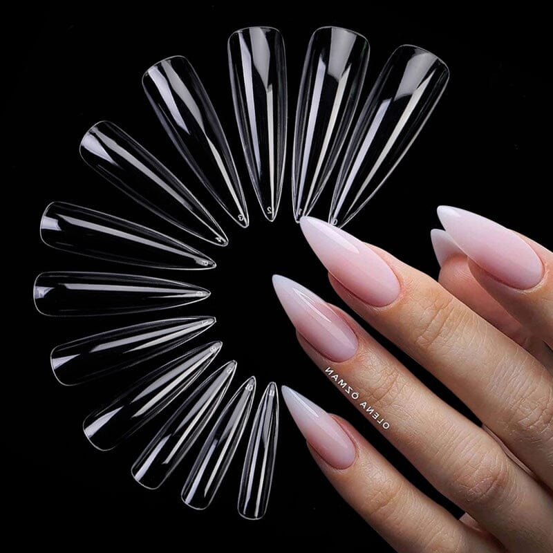 48pcs Almond Transparent False Nail Tips - Image 3