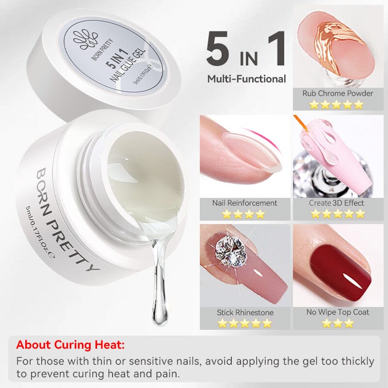 5 in 1 Nail Glue Gel 5ml - Image 5