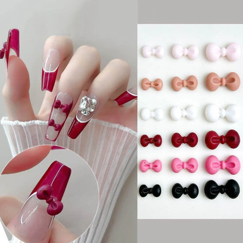 50pcs Bowknot Plastic Nail Art Decorations - Image 2