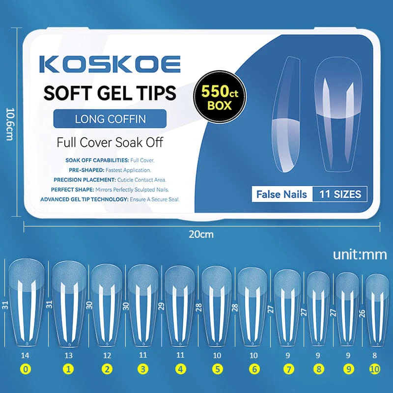550pcs Full Cover Soft Gel Tips - Image 19