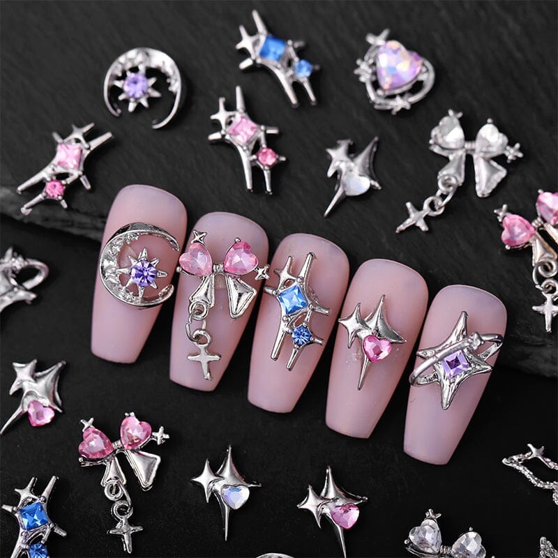 5pcs Rhinestones Metal Nail Decorations