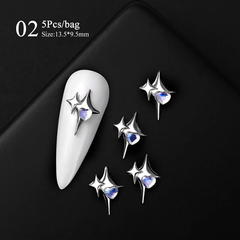 5pcs Rhinestones Metal Nail Decorations - Image 12