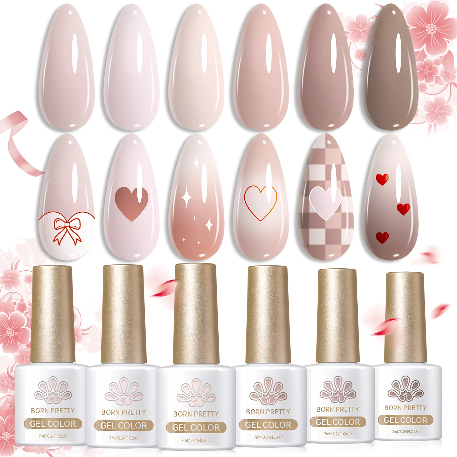 6 Bottles Color Gel Polish Set 7ml - Image 34