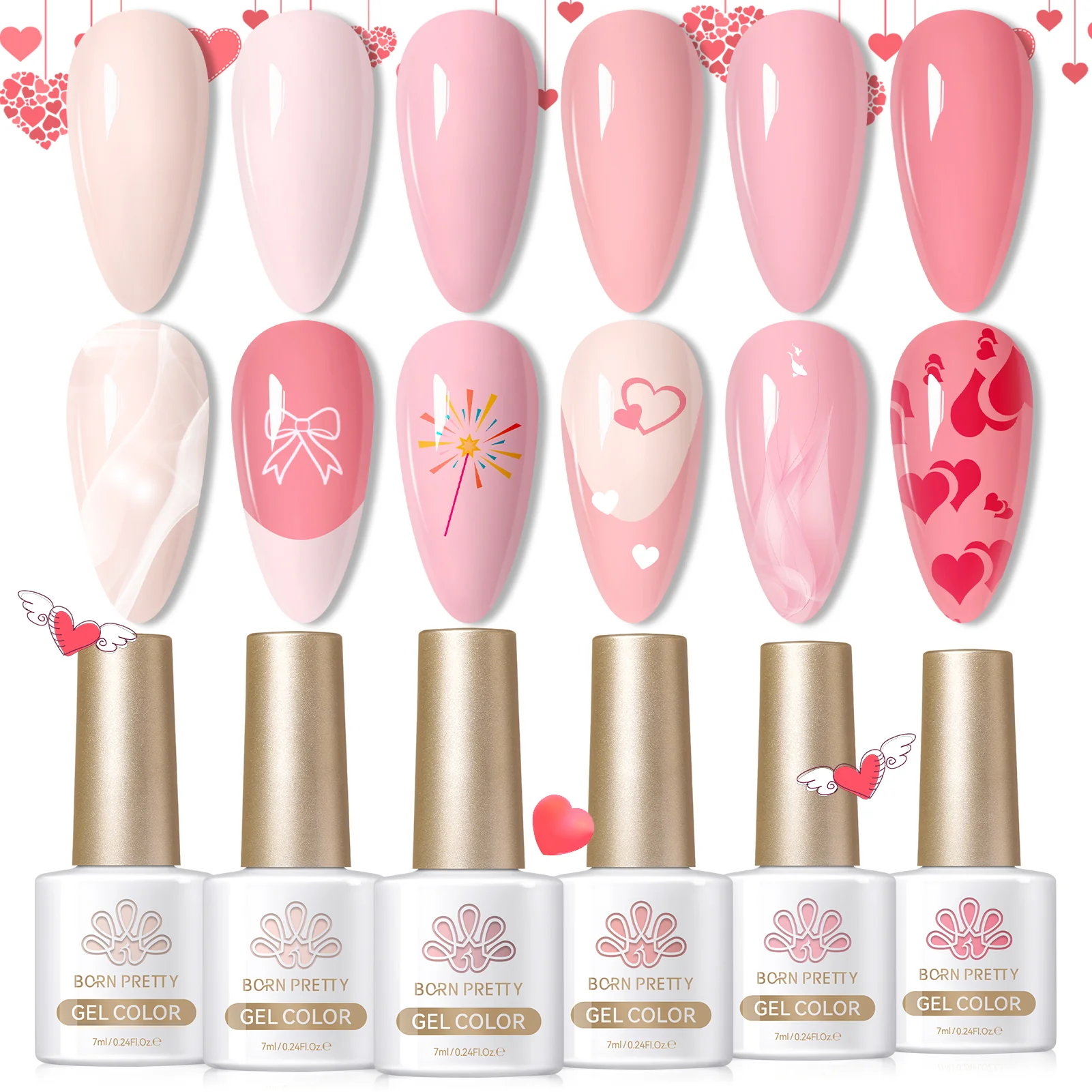 6 Bottles Color Gel Polish Set 7ml - Image 36