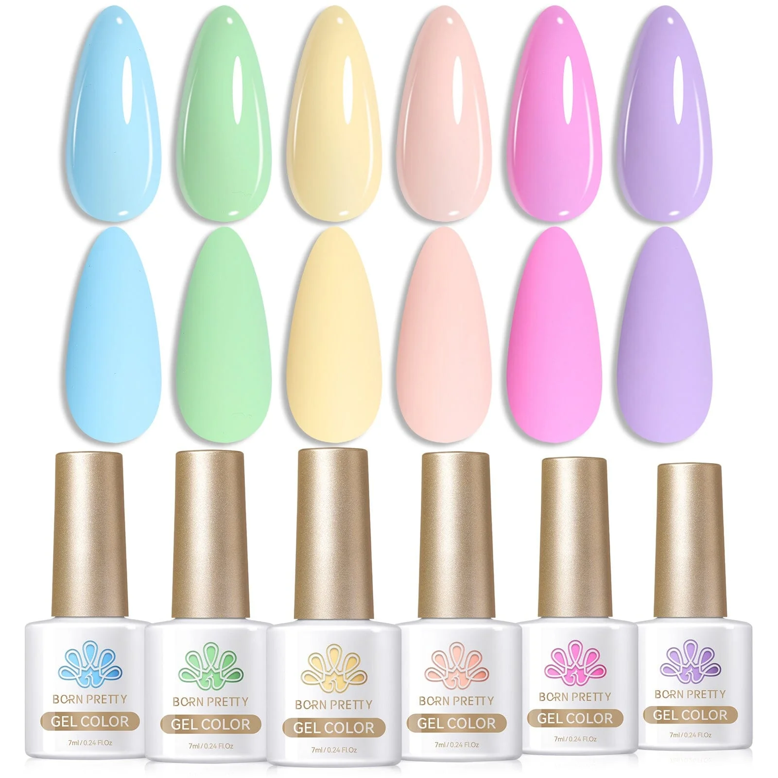 6 Bottles Color Gel Polish Set 7ml - Image 40