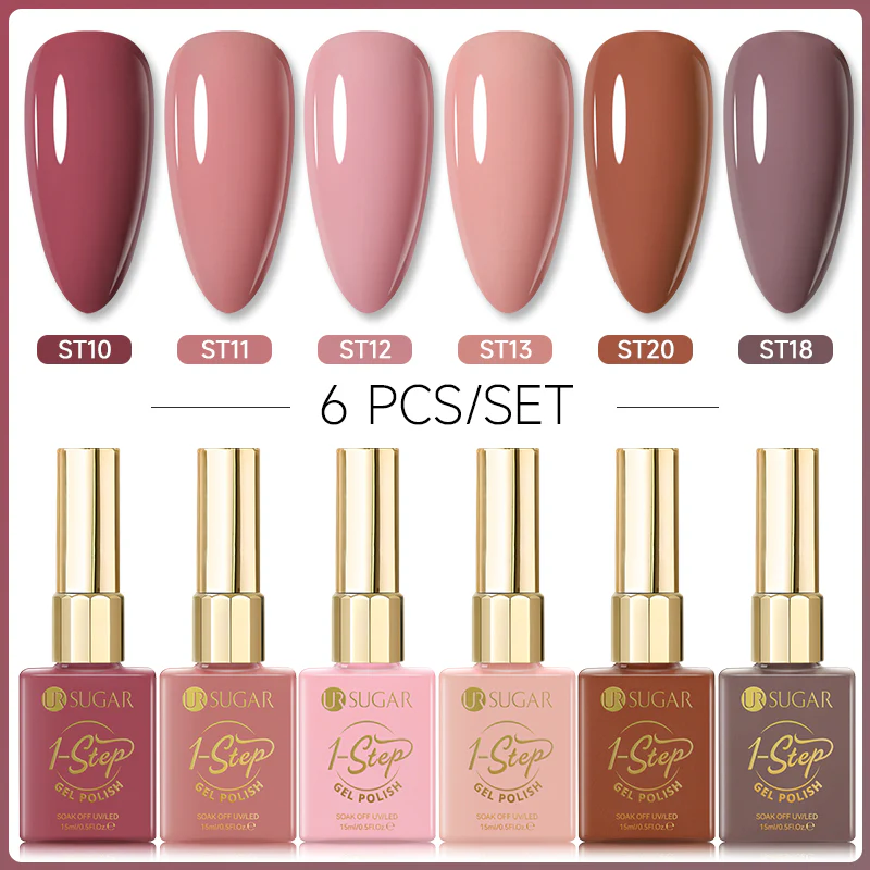 6 Colors 1 Step Gel Polish Set #02 15ml