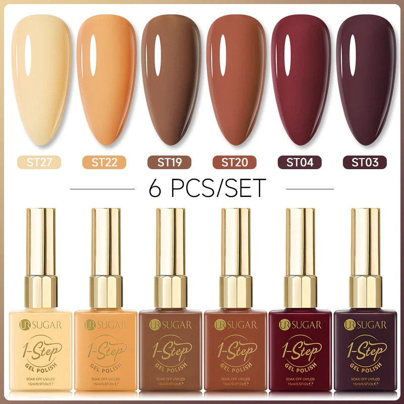 6 Colors 1 Step Gel Polish Set #08 15ml