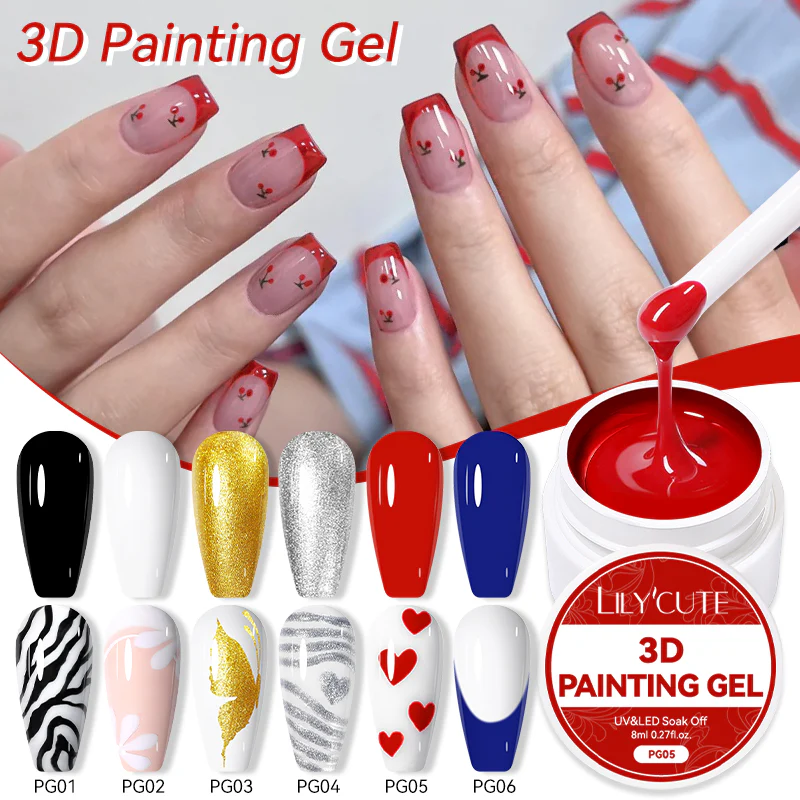 6 Colors 3D Painting Gel Set 8ml