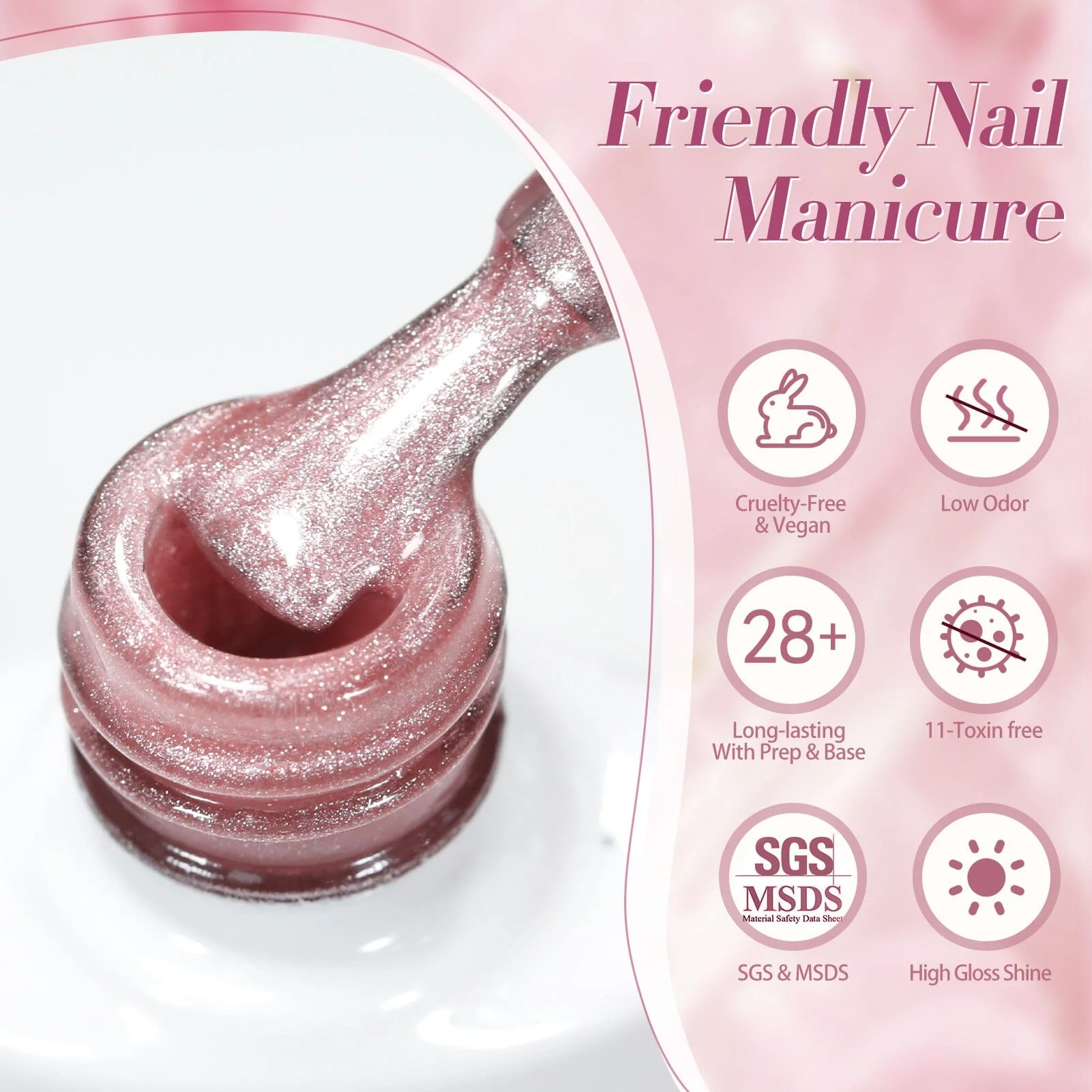 [US ONLY] 6 Colors Jelly Pink Cat Magnetic Gel Polish Set 7ml - Image 7