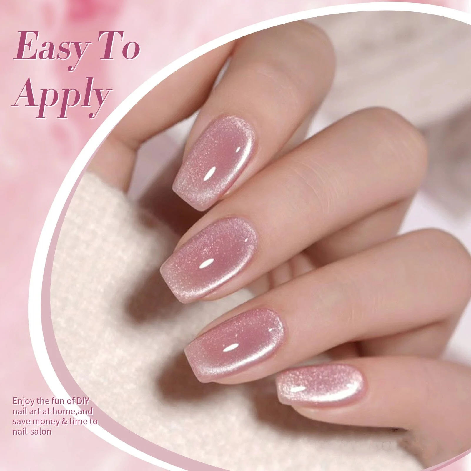 [US ONLY] 6 Colors Jelly Pink Cat Magnetic Gel Polish Set 7ml - Image 8