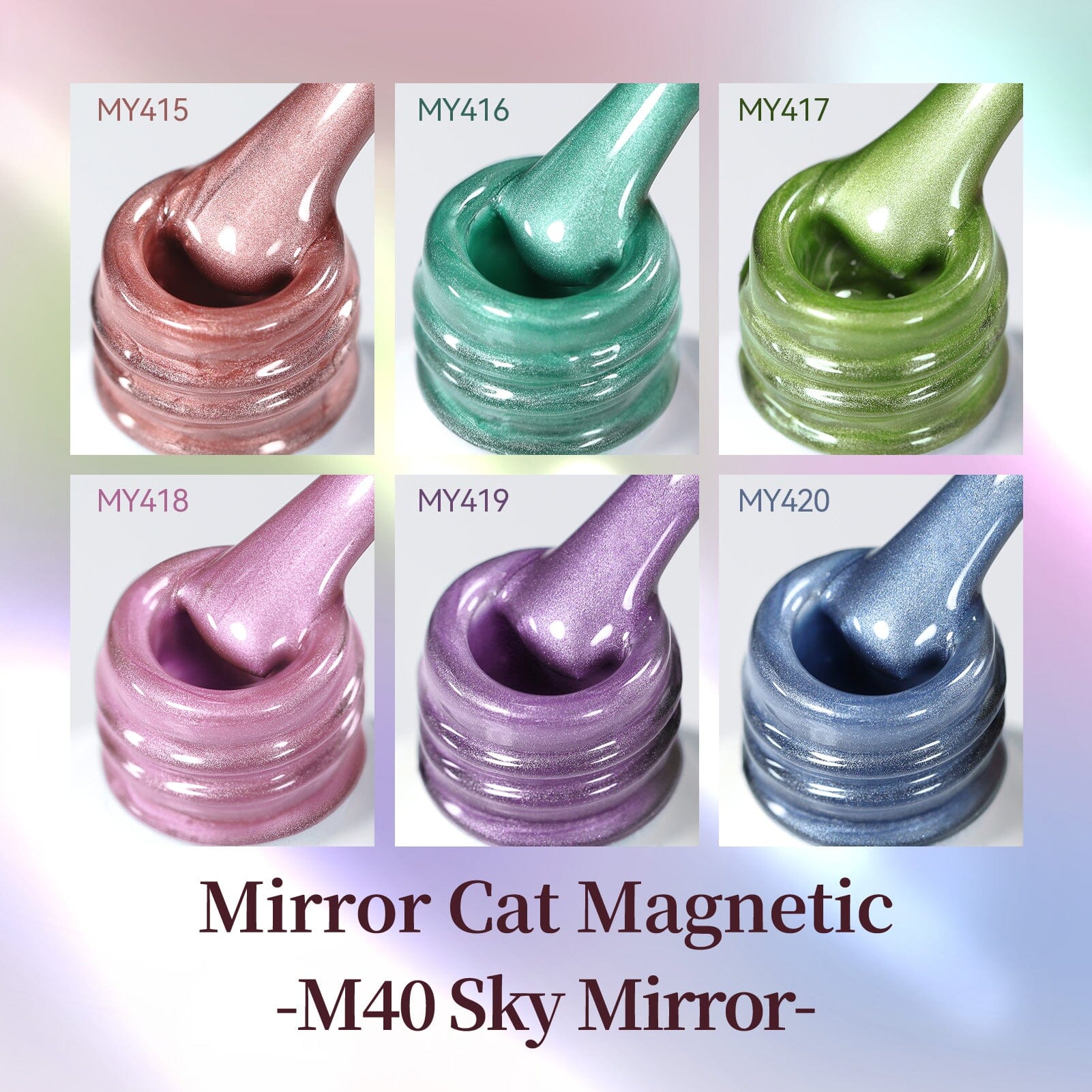 6 Colors Cat Magnetic Gel M40 Sky Mirror 7ml - Image 5