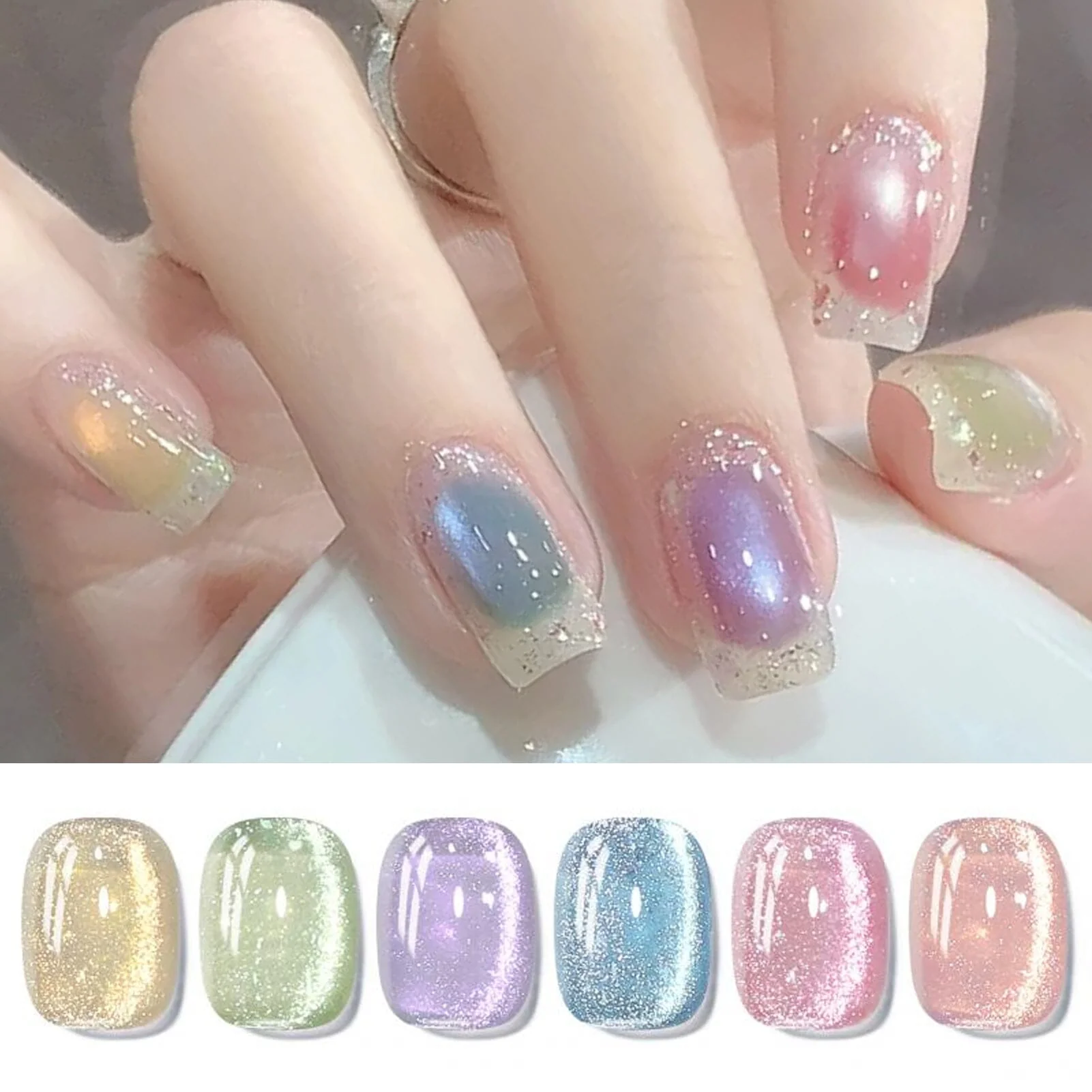 6 Colors Colored Cat Magnetic Gel M02 Light Flow 7ml - Image 12