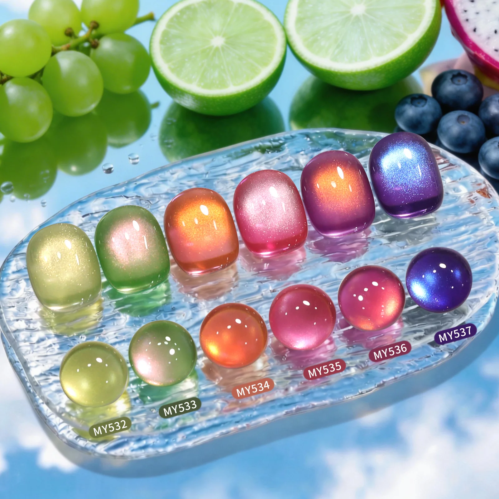 6 Colors Colored Cat Magnetic Gel M67 Fruit Palette 7ml - Image 6