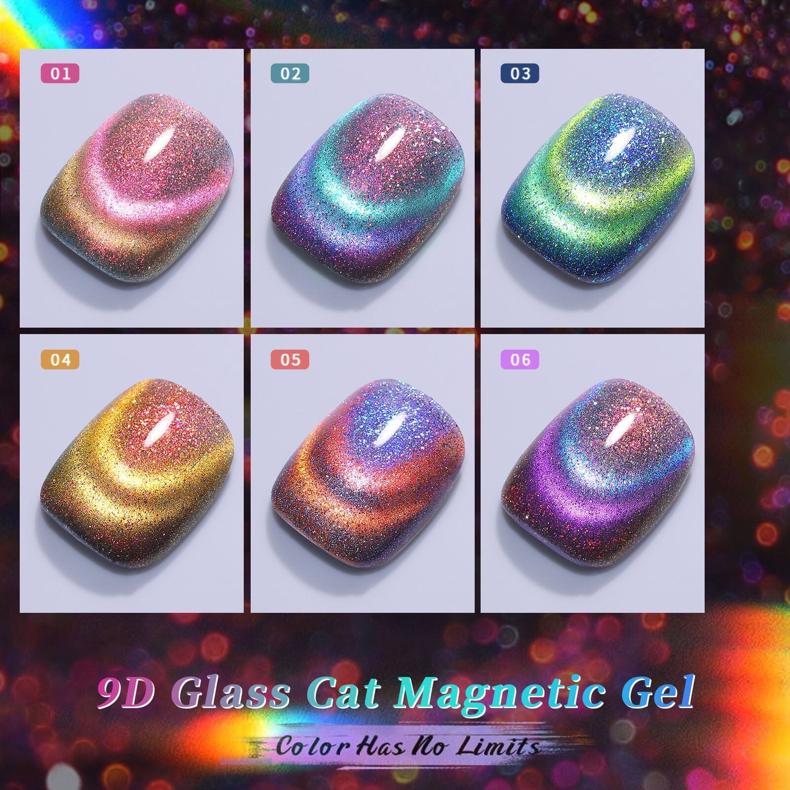 6 Colors Colored Cat Megnetic Gel M12 Reflective Glass 7ml - Image 5
