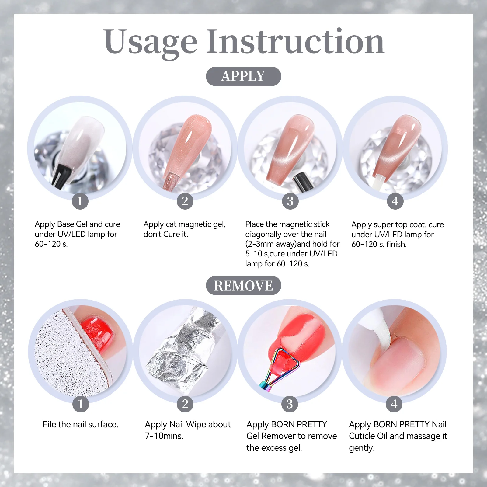 6 Colors Crystal Cat Magnetic Gel M65 Bubbly 7ml - Image 8
