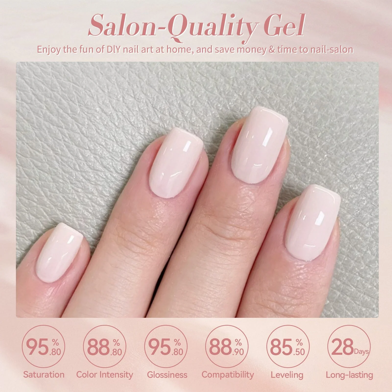 6 Colors Gel Polish S04 Clouded Rose 7ml - Image 3