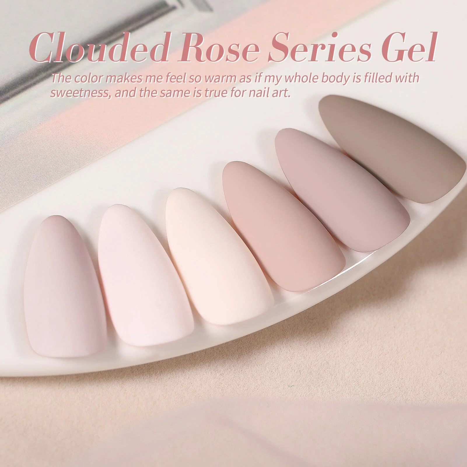 6 Colors Gel Polish S04 Clouded Rose 7ml - Image 6