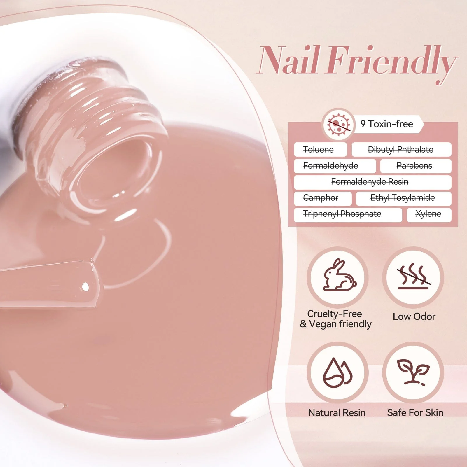 6 Colors Gel Polish S04 Clouded Rose 7ml - Image 7