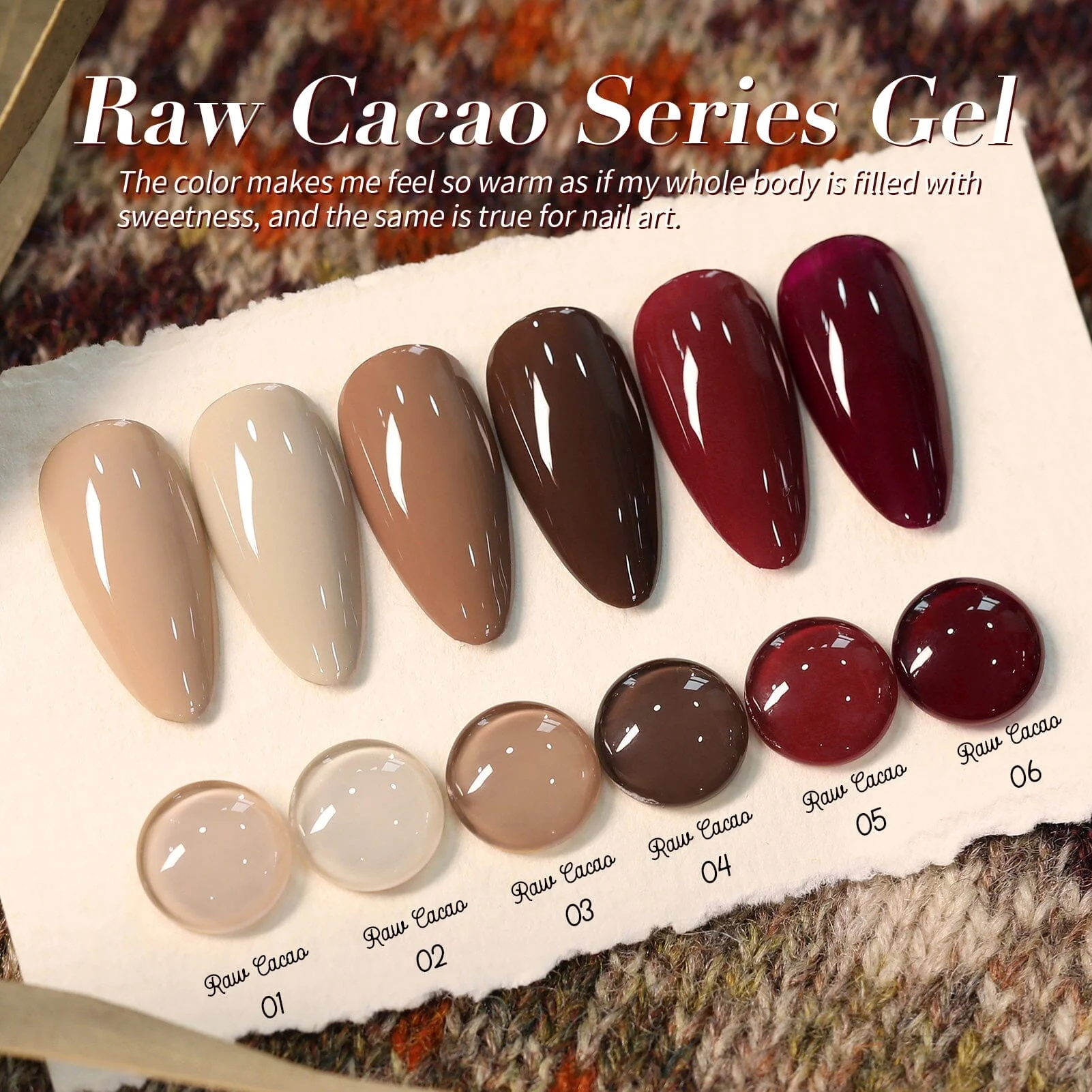 6 Colors Gel Polish Set S21 Raw Cacao 7ml - Image 5