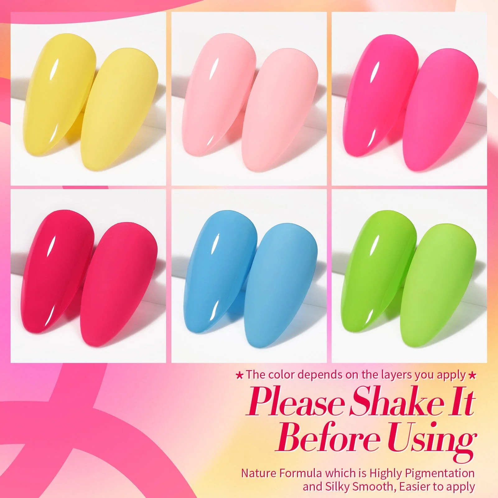 6 Colors Gel Polish Set S26 Summer Dopamine 7ml - Image 6