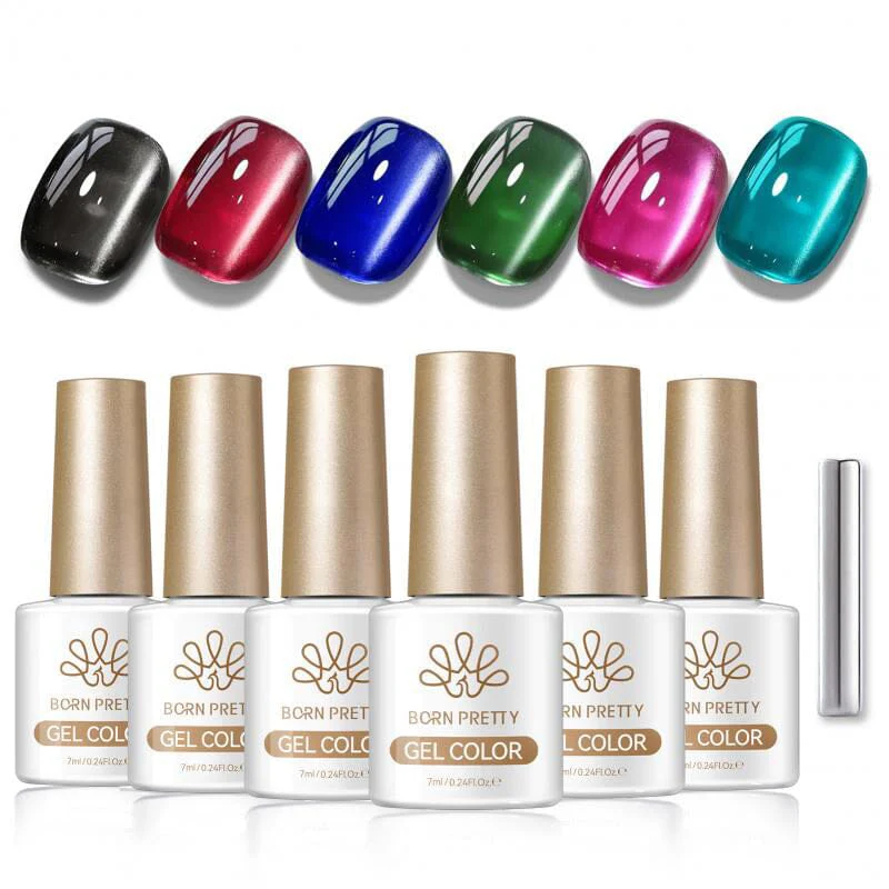6 Colors Glass Cat Magnetic Gel M18 Scarlet Carol 7ml