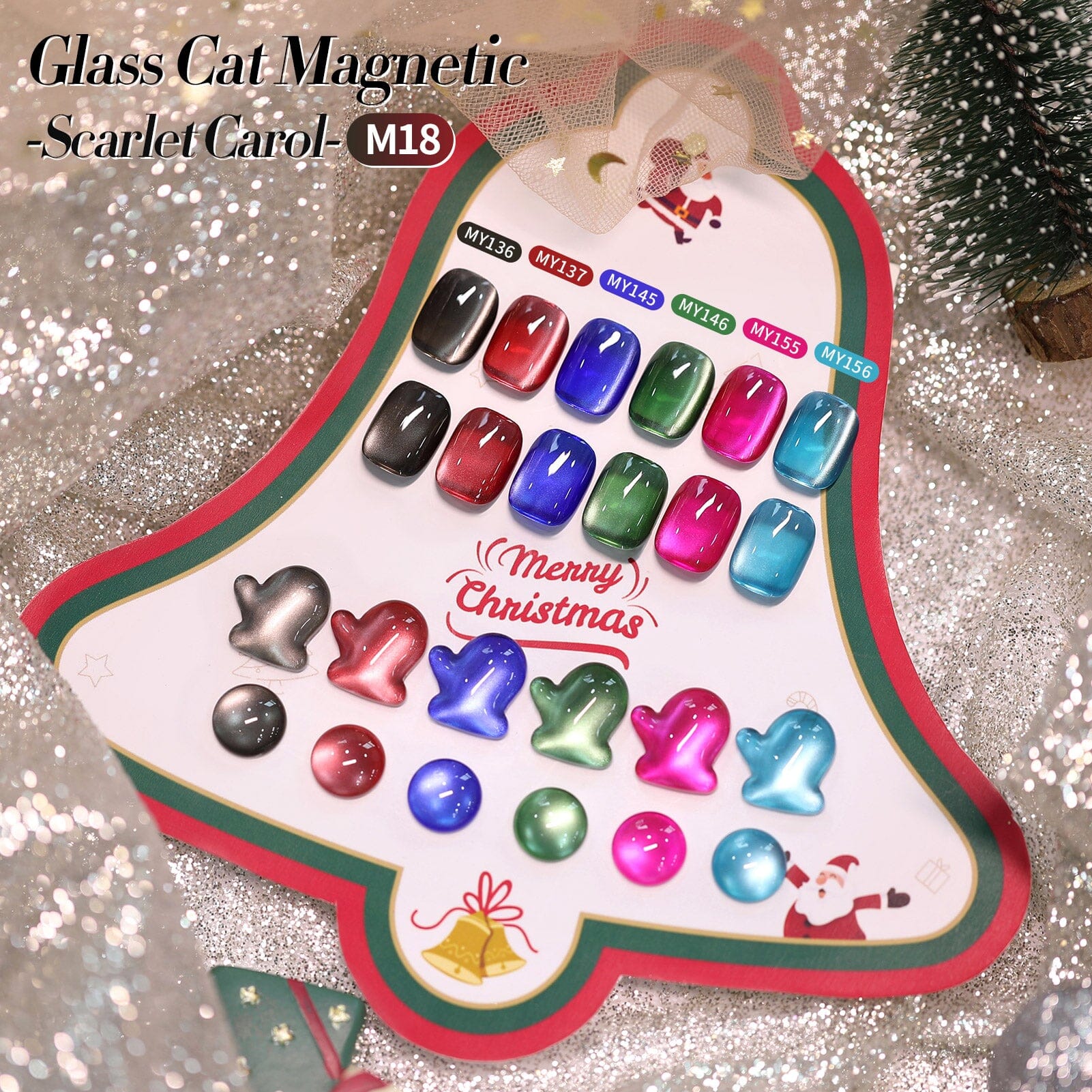 6 Colors Glass Cat Magnetic Gel M18 Scarlet Carol 7ml - Image 4