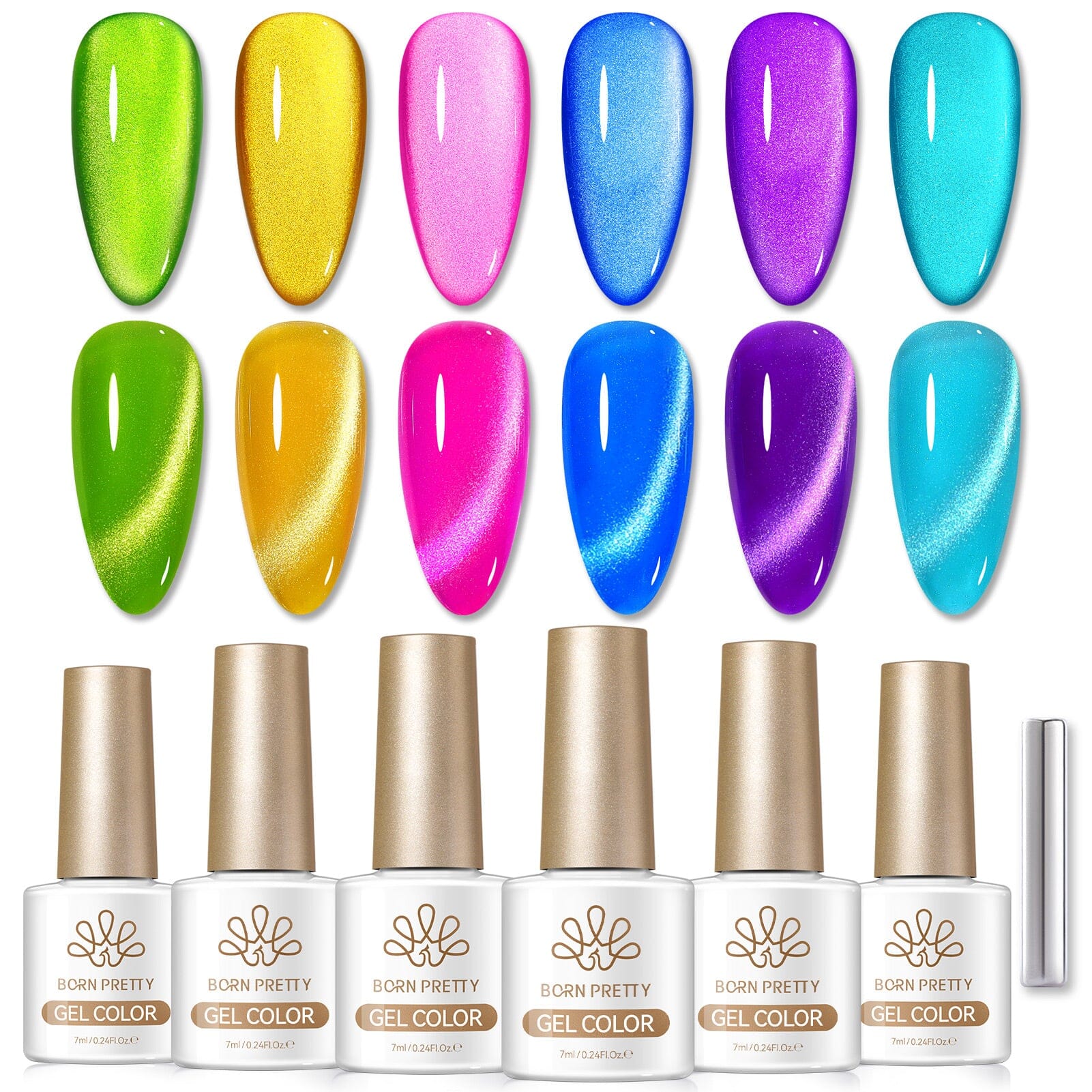 6 Colors Glass Cat Magnetic Gel M27 Star Day 7ml