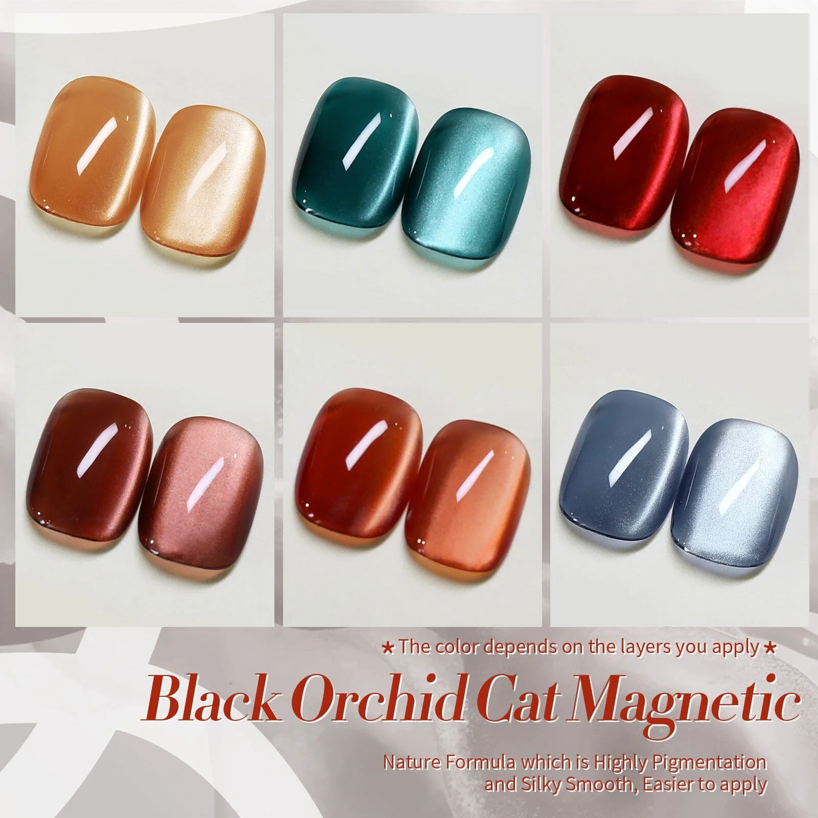 6 Colors Glass Cat Magnetic Gel M41 Black Orchid 7ml - Image 6