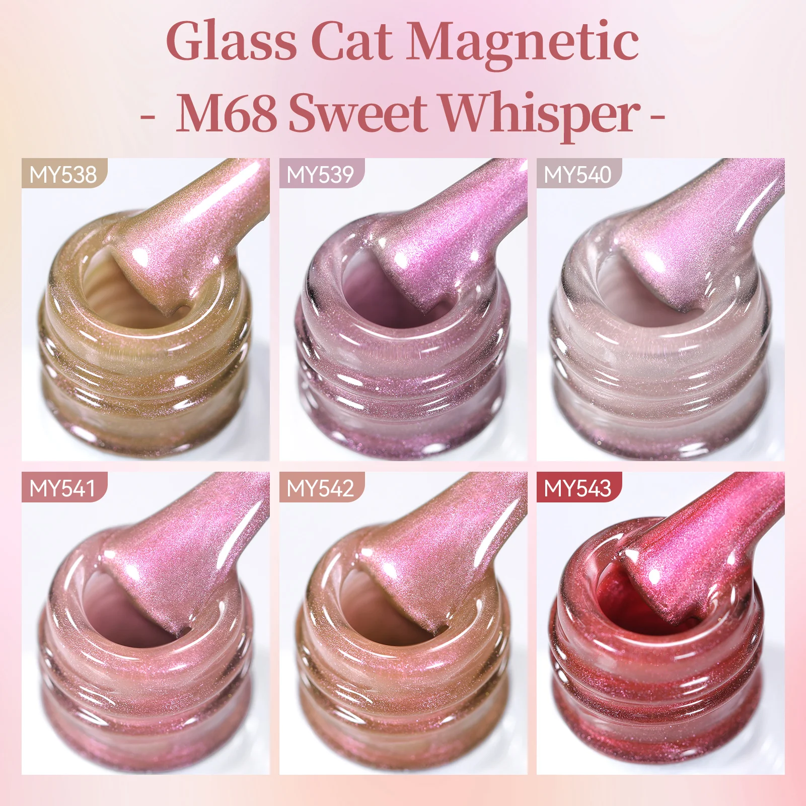 6 Colors Glass Cat Magnetic Gel M68 Sweet Whisper 7ml - Image 6