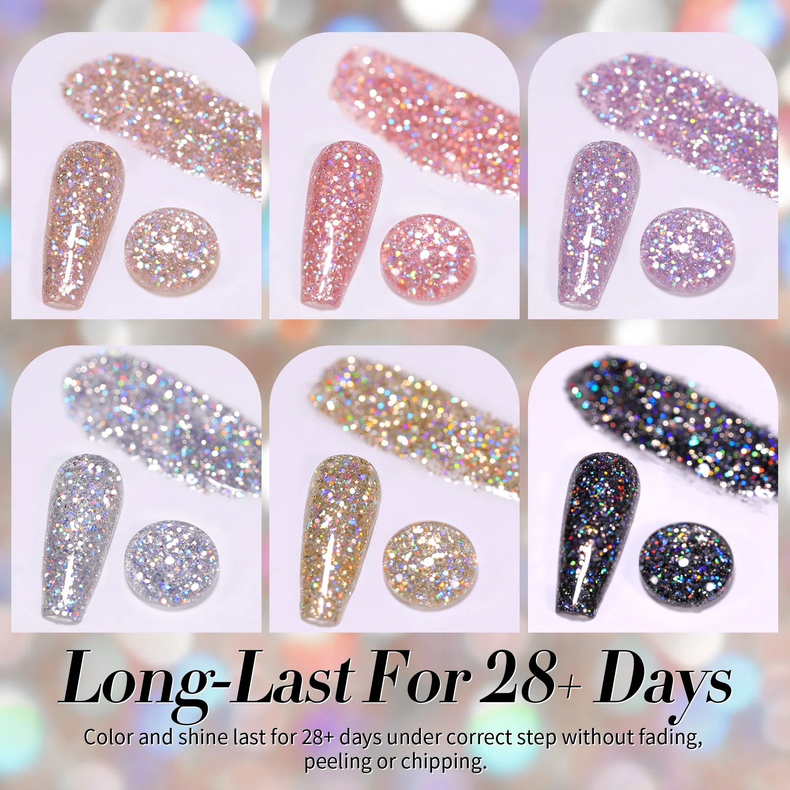 6 Colors Glitter Reflective Gel T07 Dream Star 7ml - Image 8