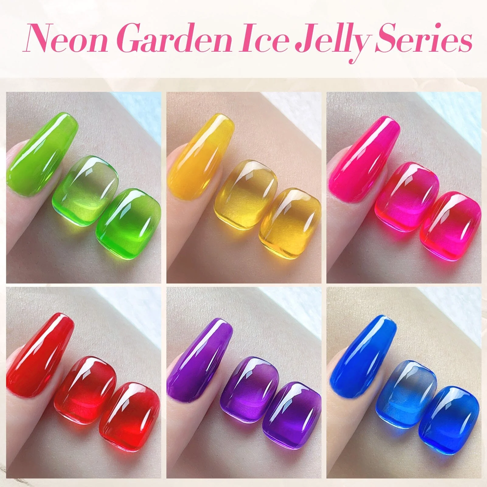 6 Colors Jelly Gel J29 Neon Garden 7ml - Image 6