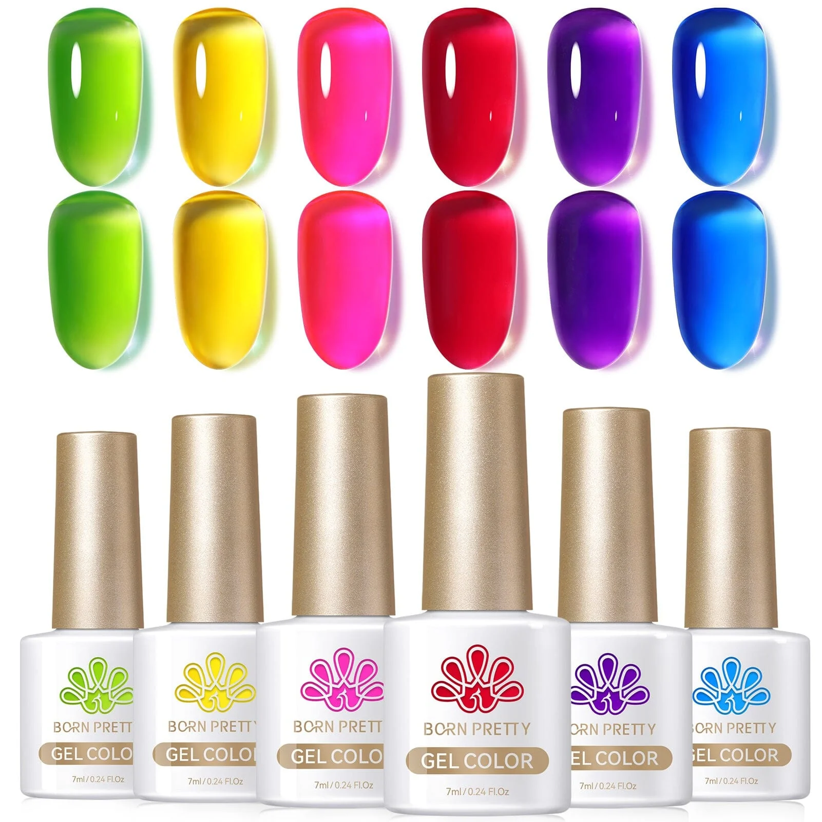 6 Colors Jelly Gel J29 Neon Garden 7ml - Image 9