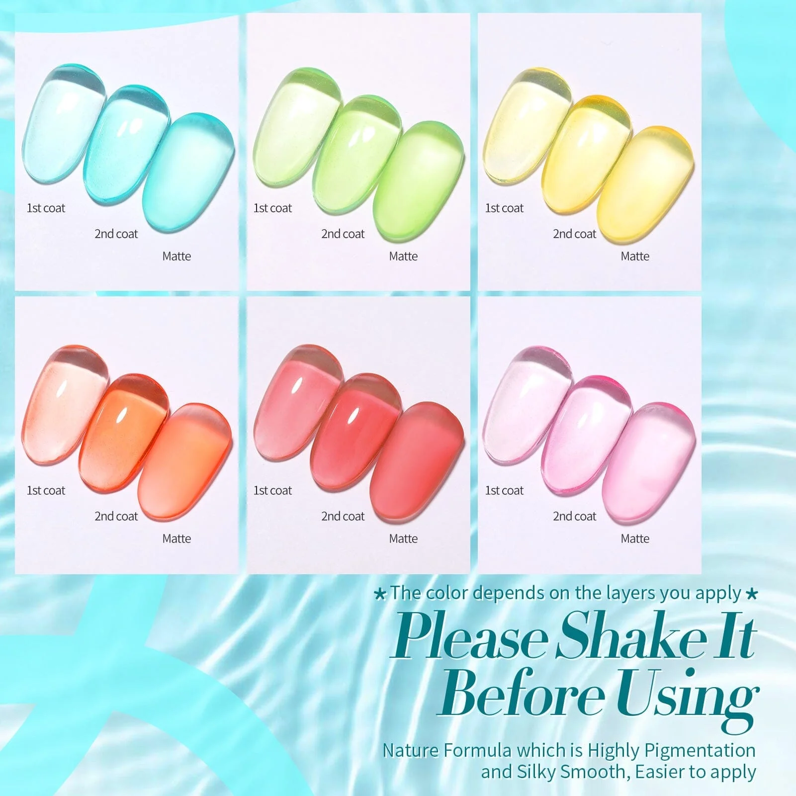 6 Colors Jelly Gel J30 Sea Glass 7ml - Image 7