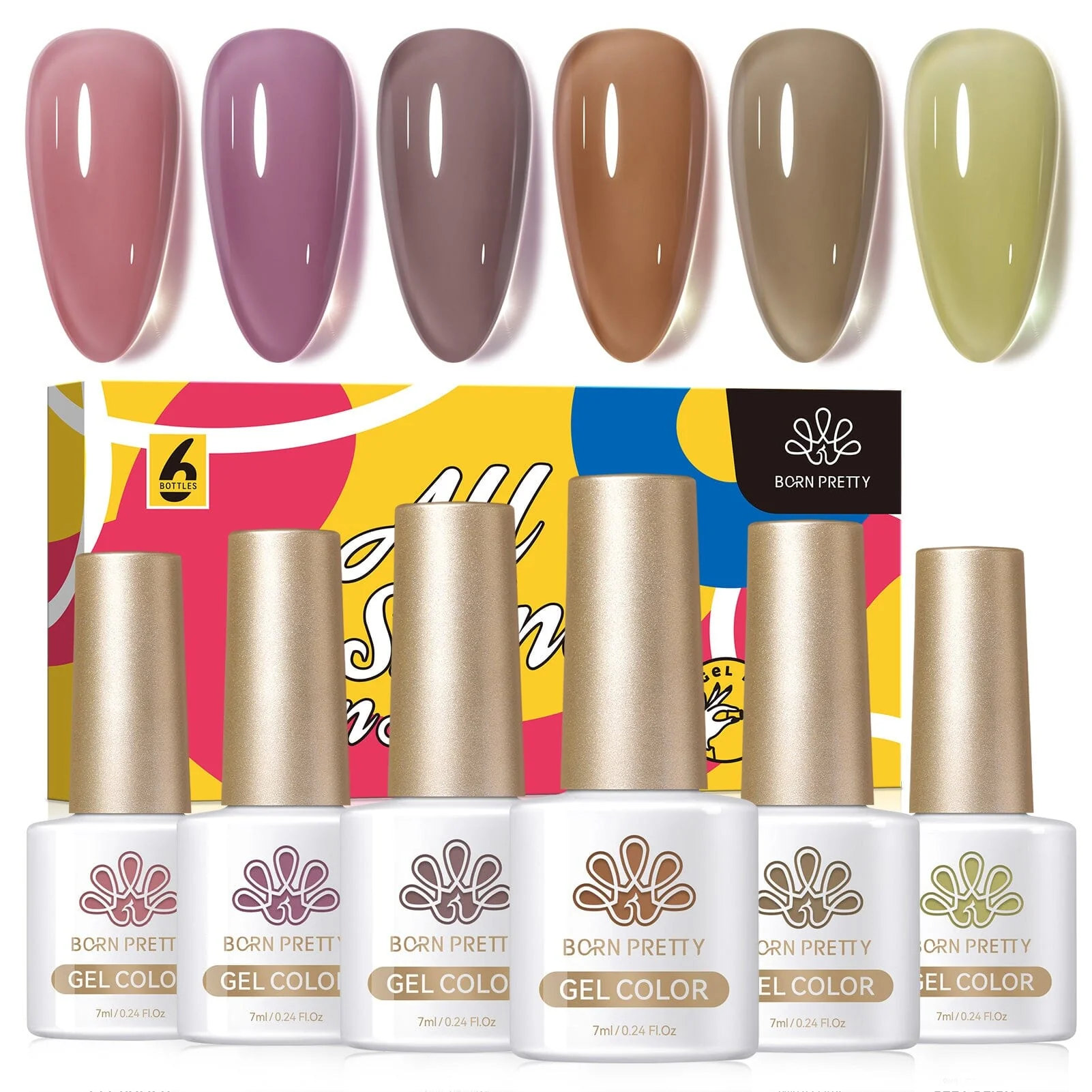 6 Colors Jelly Gel J39 Smoky Rose 7ml - Image 12