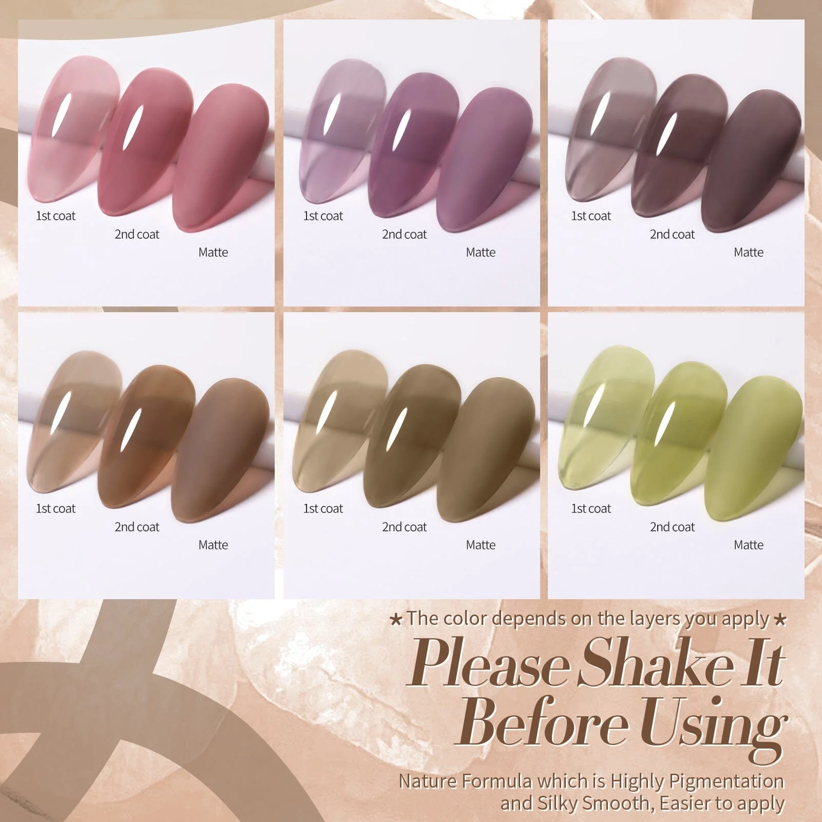 6 Colors Jelly Gel J39 Smoky Rose 7ml - Image 7