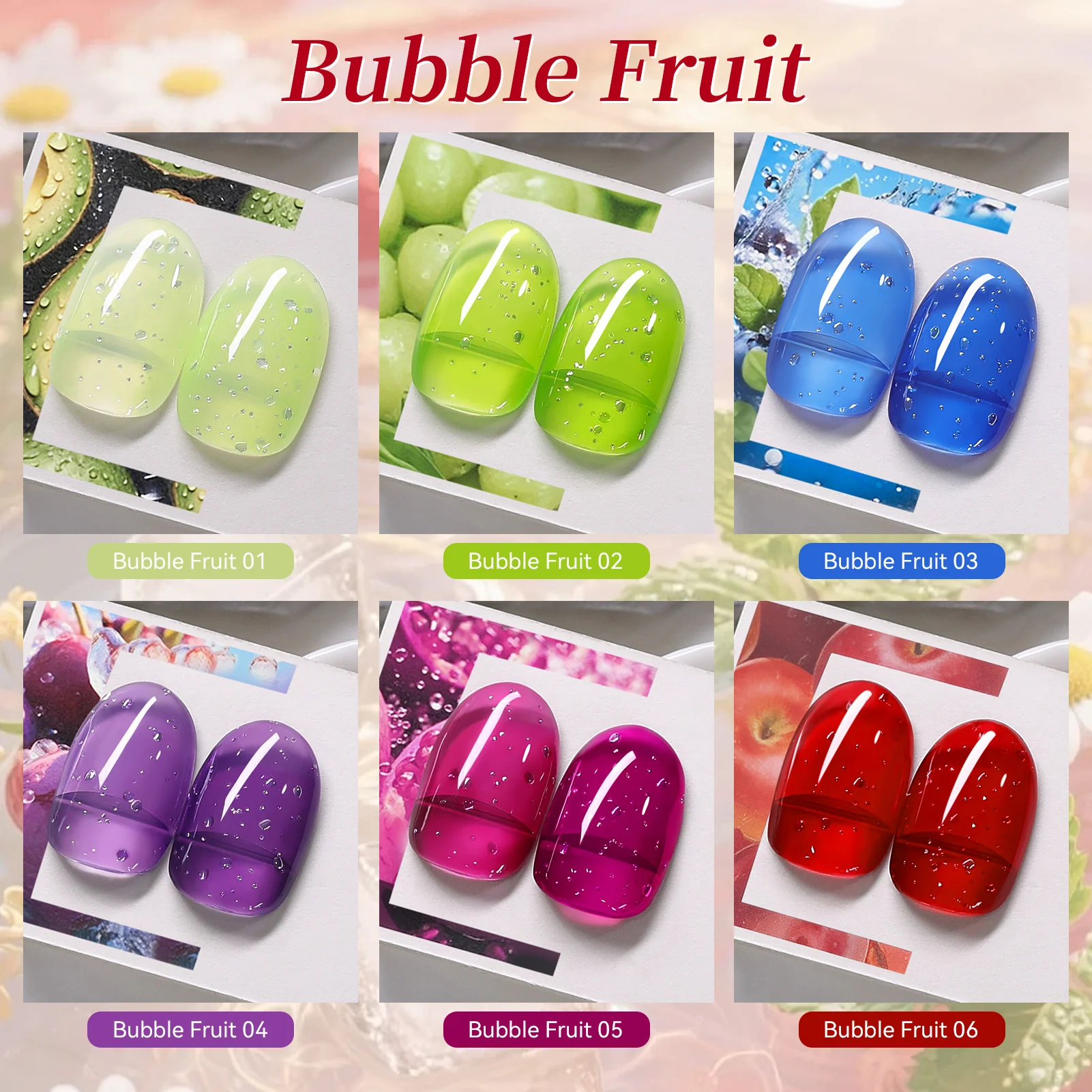 6 Colors Jelly Gel J58 Bubble Fruit 7ml - Image 5