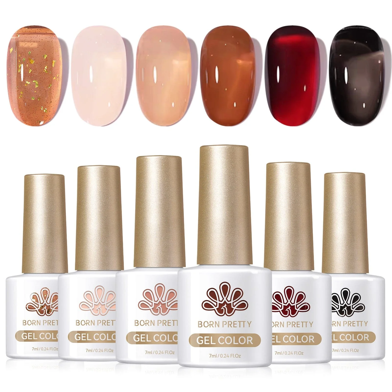 6 Colors Jelly Gel Polish Set Cozy Hearth 7ml