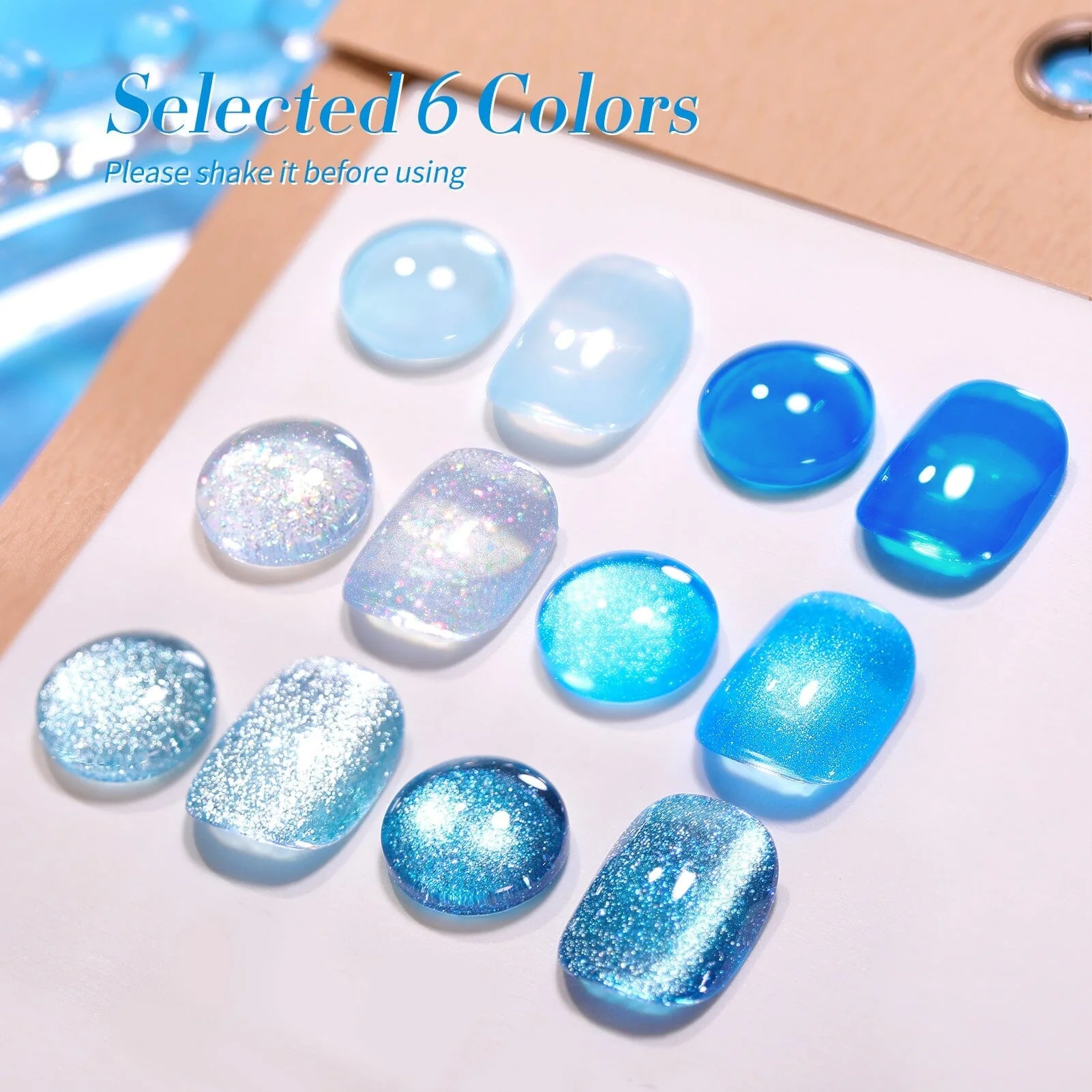 6 Colors Jelly Magnetic Gel J43 Blue Stars 7ml - Image 6