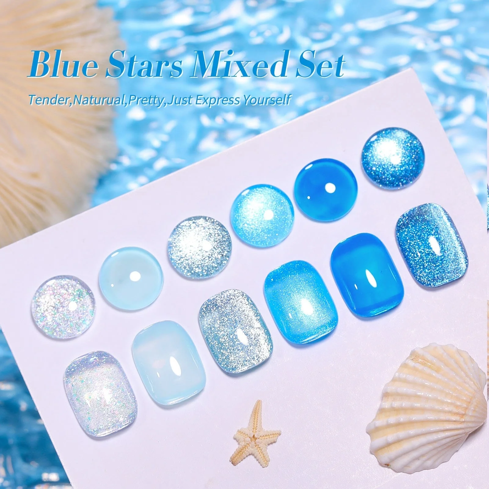6 Colors Jelly Magnetic Gel J43 Blue Stars 7ml - Image 7