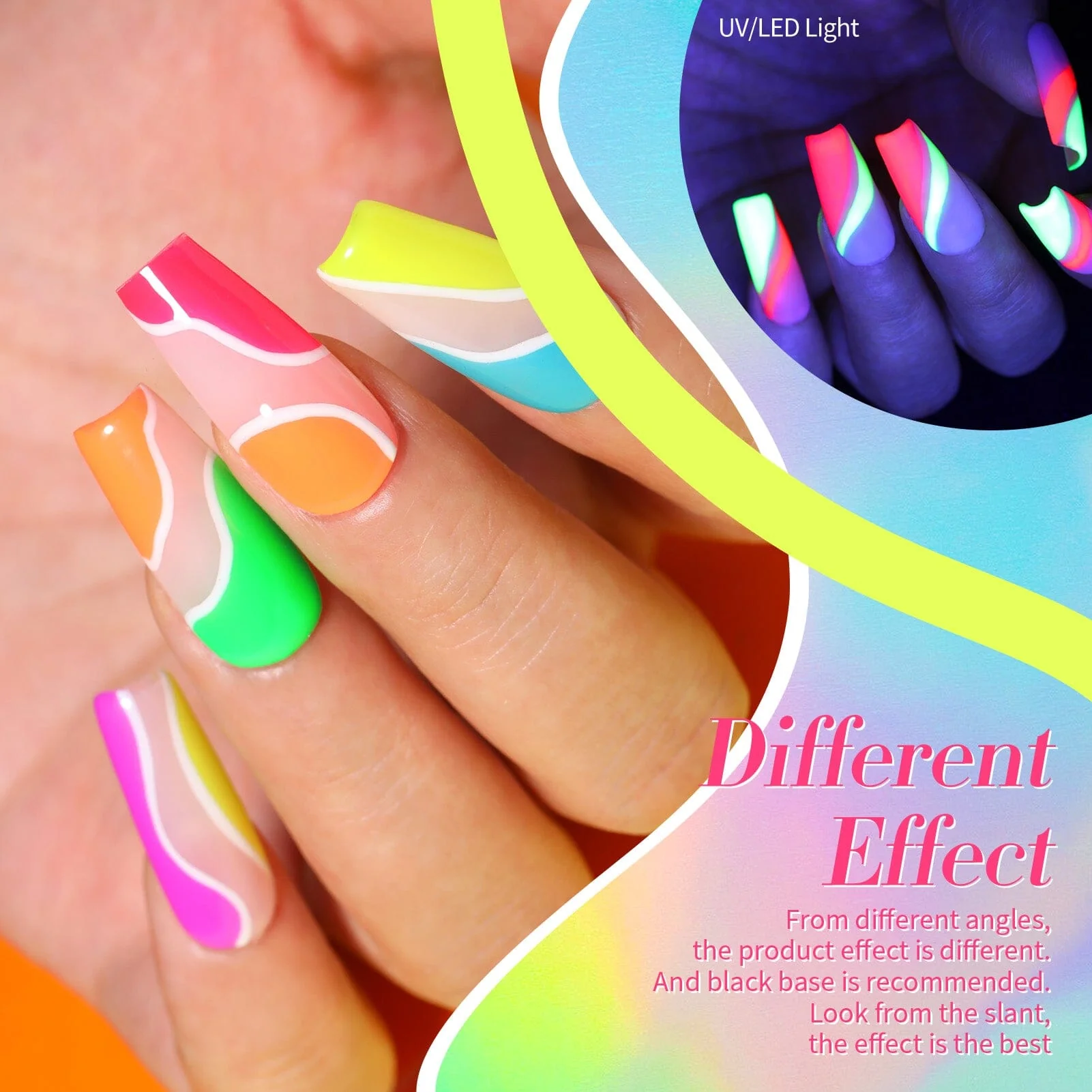 6 Colors Neon Nail Polish Set 6ml - Image 2
