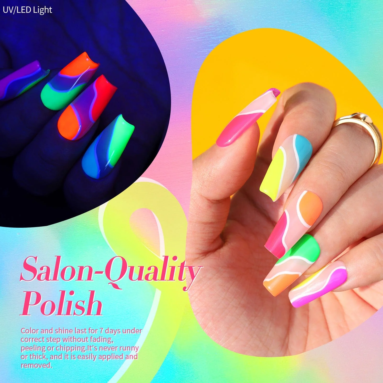 6 Colors Neon Nail Polish Set 6ml - Image 4