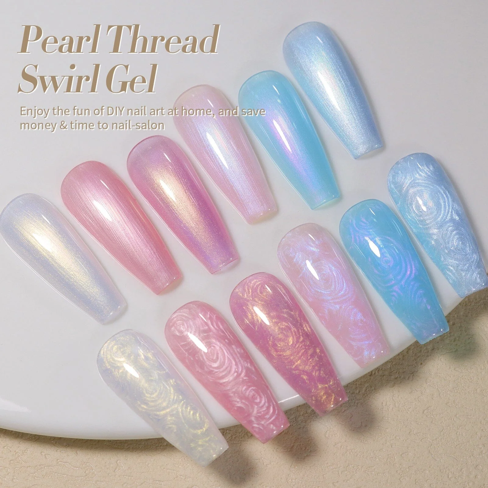 6 Colors Pearl Thread Swirl Gel T12 Hazy Rain 7ml - Image 5