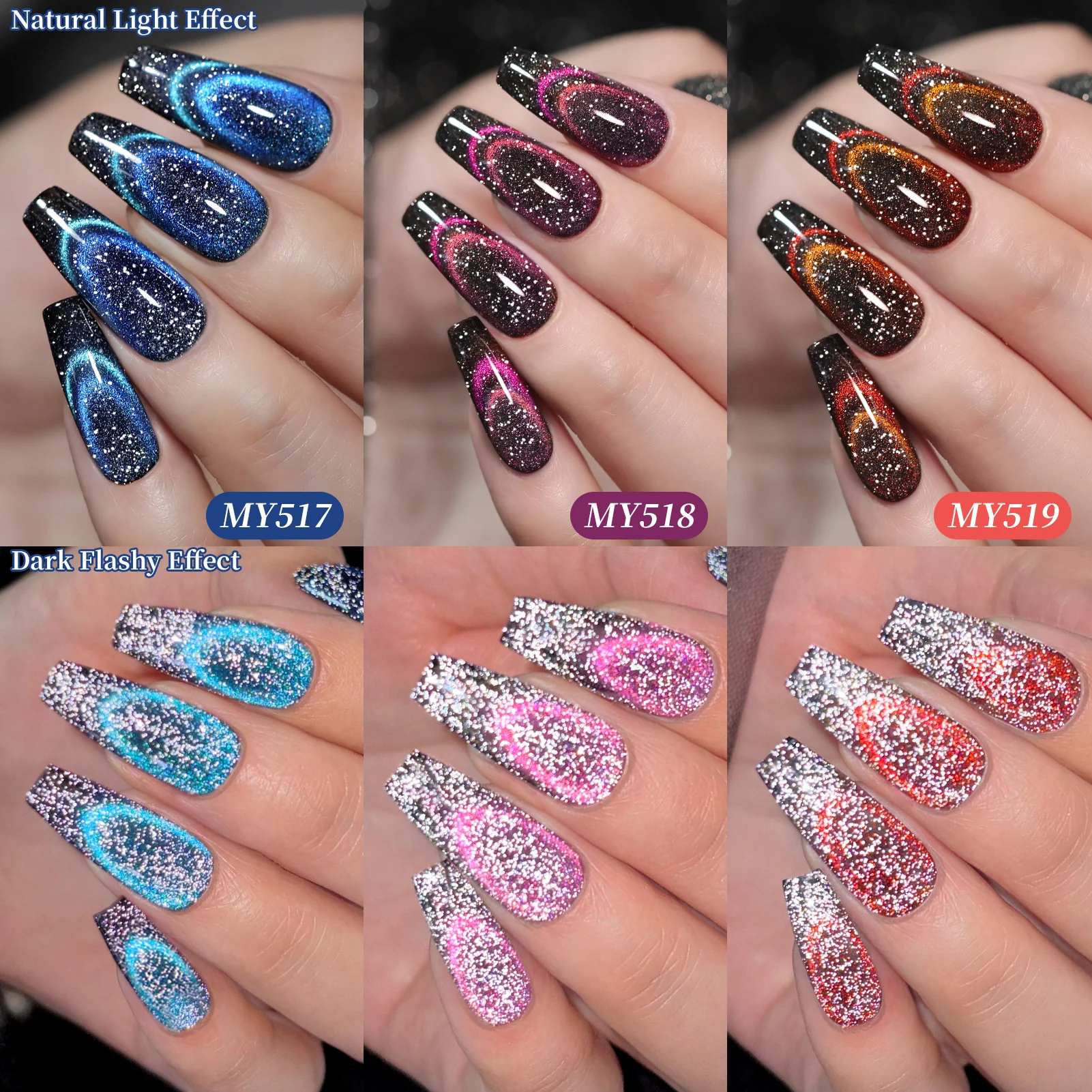 6 Colors Reflective Cat Magnetic Gel M64 Light Years Away 7ml - Image 3